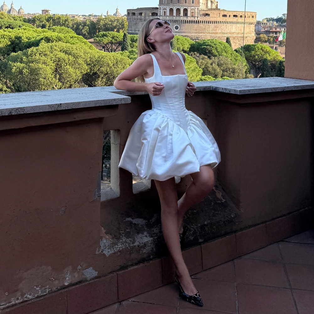 Balykina White Satin Dress